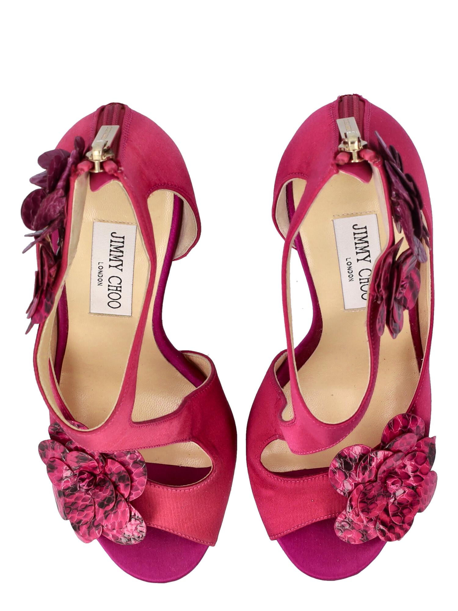 Women's Jimmy Choo Women Sandals Pink Fabric EU 37 For Sale