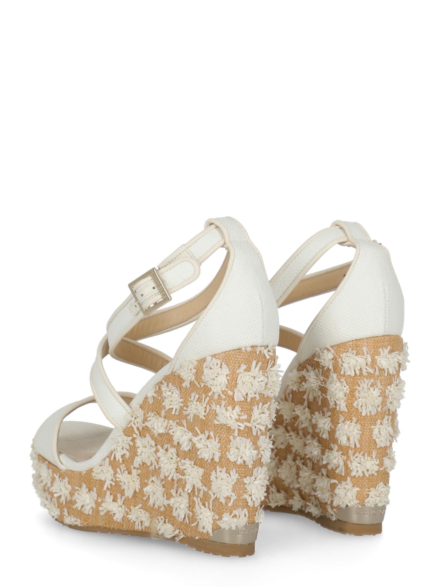 Women's Jimmy Choo Women  Wedges White Eco-Friendly Fabric IT 38 For Sale