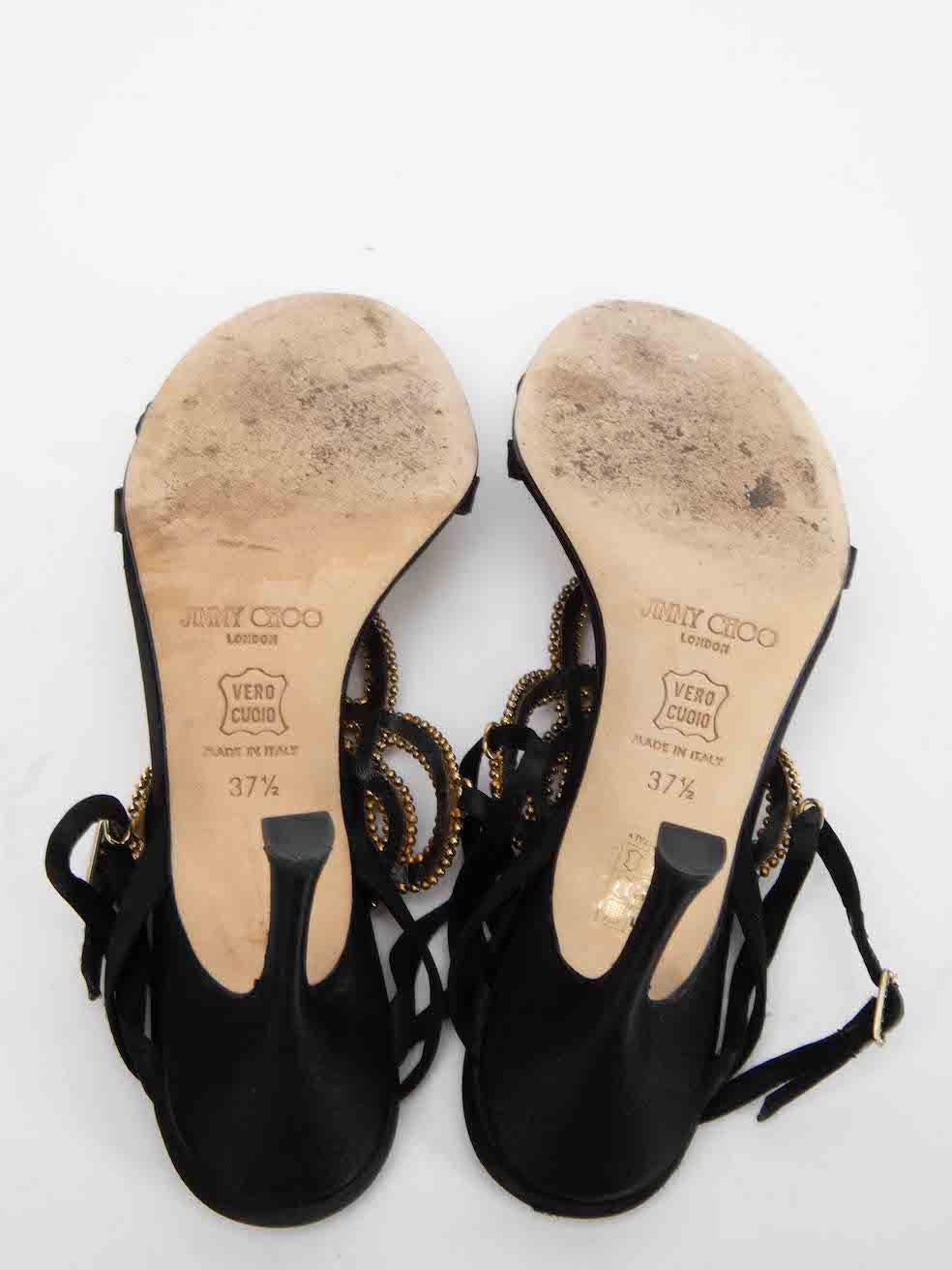 Jimmy Choo Women's Black Gemstones Embellished Sandals 1