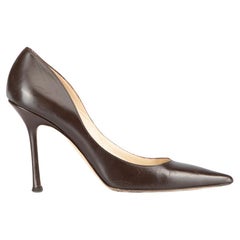 Jimmy Choo Women's Brown Leather Pointed Toe Pumps