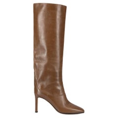 Jimmy Choo Women's Brown Leather Square Toe Knee High Boots