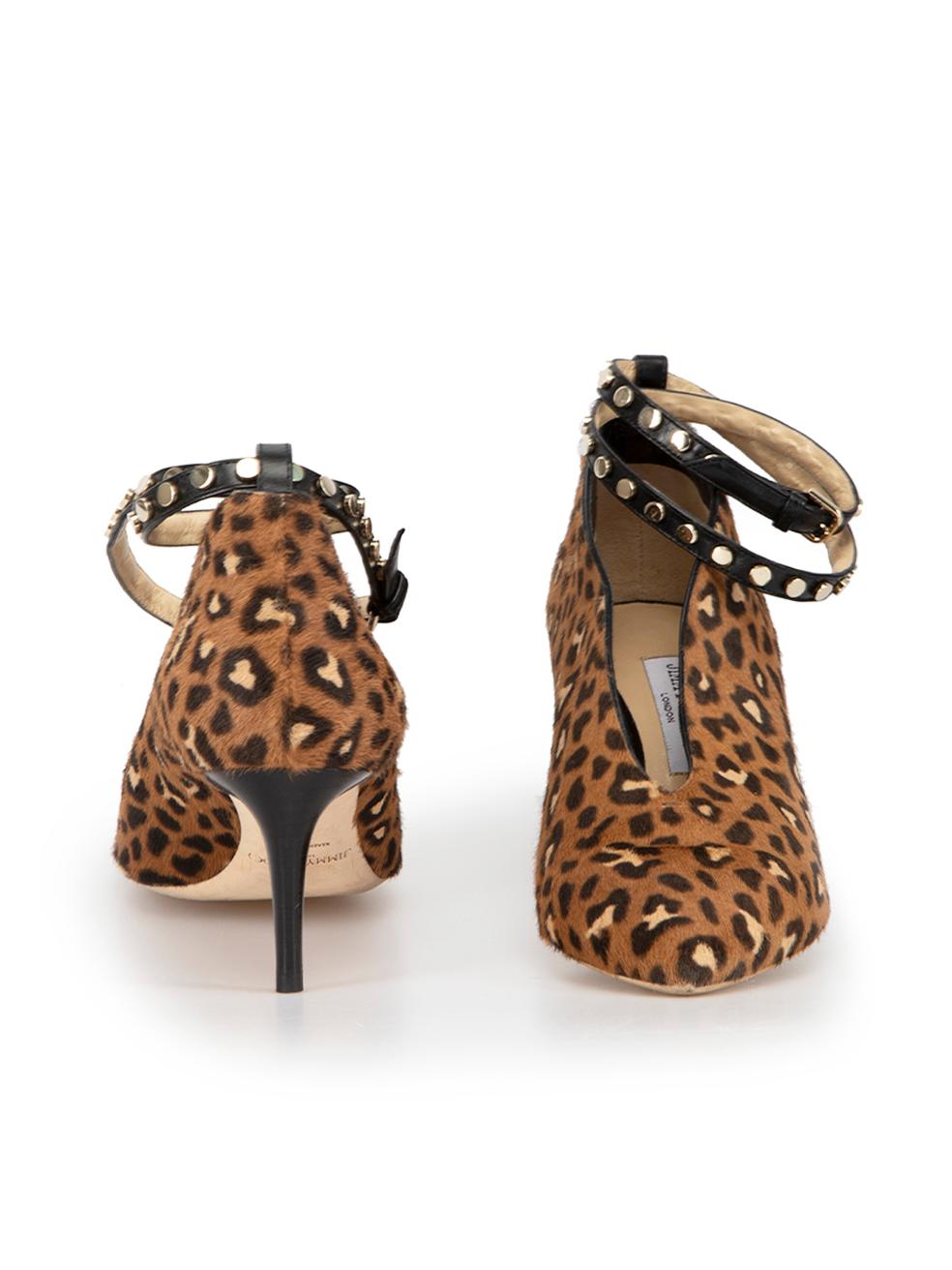 Jimmy Choo Chaussures à talons en poils de poney marron à motif léopard pour femme Bon état - En vente à London, GB