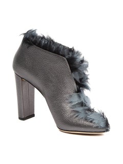 Jimmy Choo Women's Ladine 100 Metallic Fabric Feather Ankle Boots