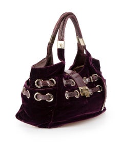 Jimmy Choo Women's Purple Velvet Riki Shoulder Bag