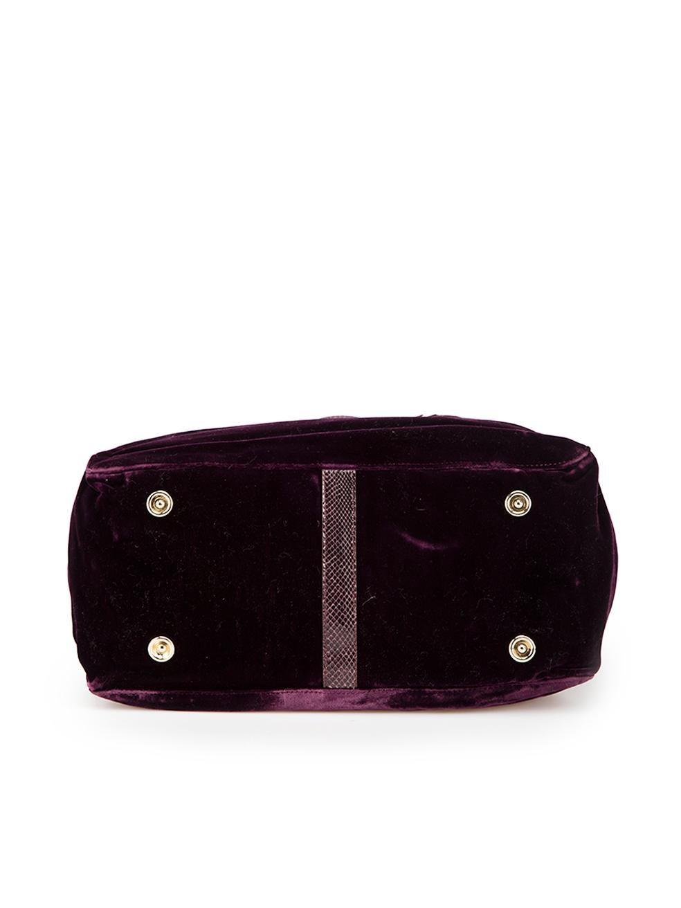 Jimmy Choo Women's Purple Velvet Riki Shoulder Bag In Good Condition In London, GB