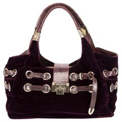 Borsa a tracolla Riki in velluto viola da donna Jimmy Choo