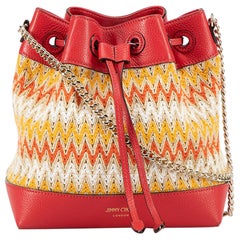 Borsa a secchiello Luzetta in pelle rossa da donna Jimmy Choo