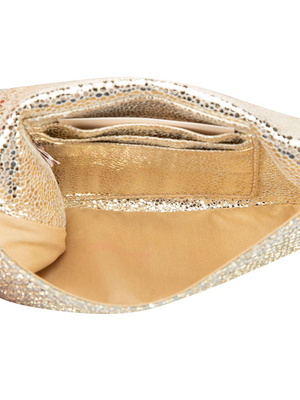 Jimmy Choo Women's Silver Glitter Clutch Bag For Sale 2