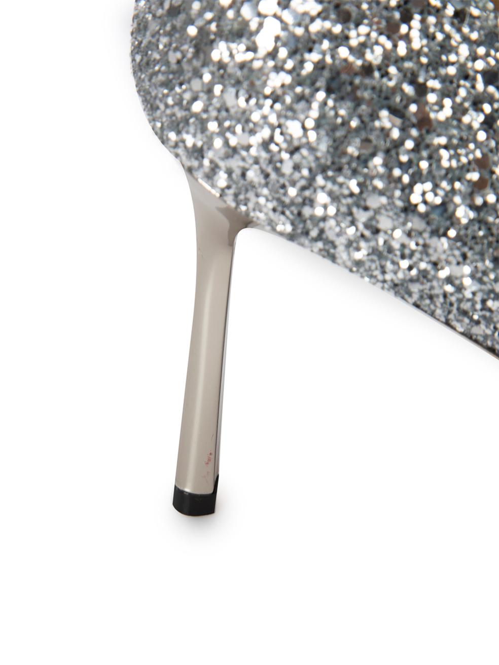 Jimmy Choo Women's Silver Leather Ombre Glitter Romy Heels 1