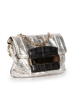 Jimmy Choo Women's Silver Python Convertible Bag