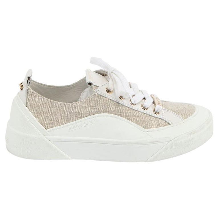 Jimmy Choo Women's White Choo V.B.C Lace Up Trainers For Sale at 1stDibs