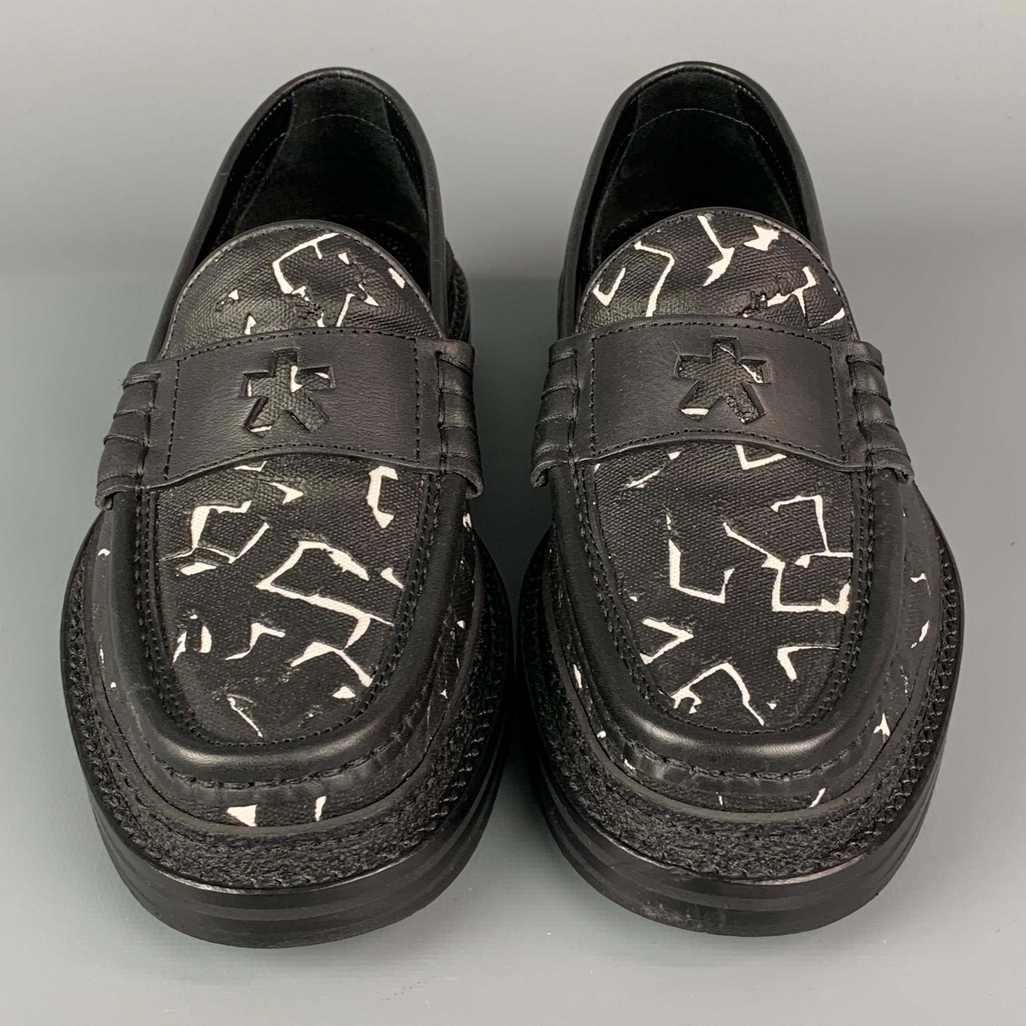 JIMMY CHOO x Eric Haze Kollektion kuratiert von Poggy Größe 7,5 Schwarz & Weiß Loafer Damen