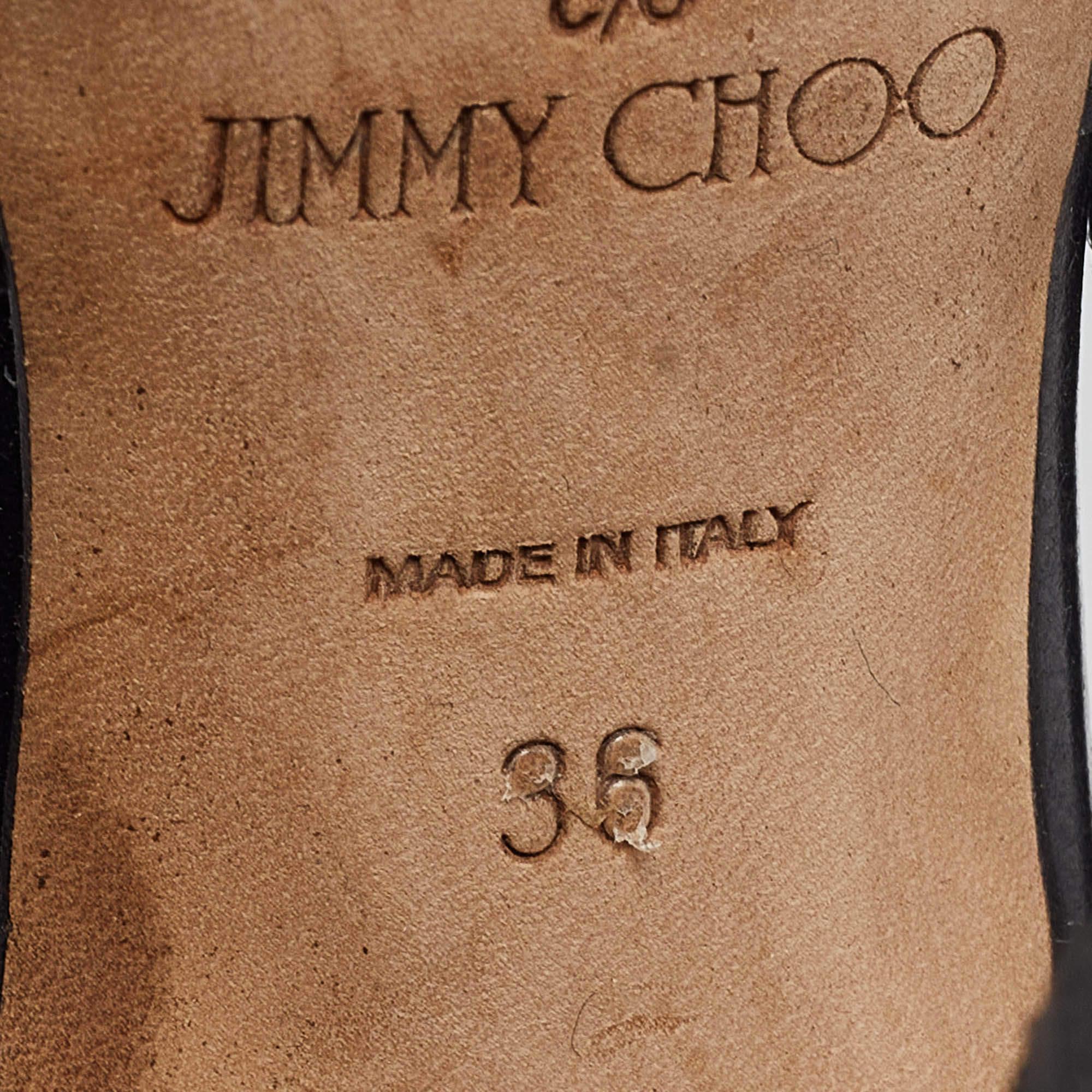 Jimmy Choo X Off-White Black Leather Jane Sandals Size 36 For Sale 3