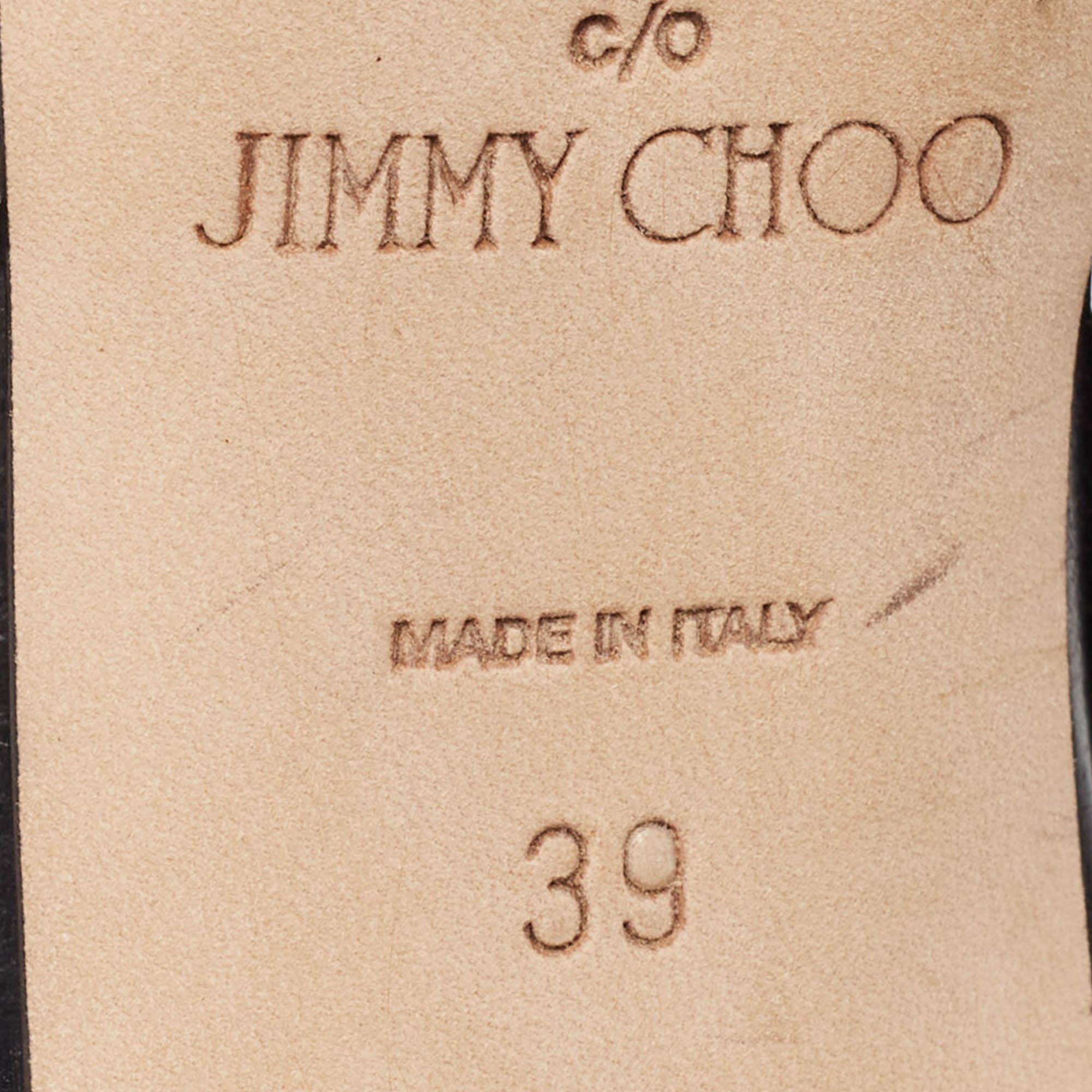 Jimmy Choo X Off-White  Black Leather Jane Sandals Size 39 For Sale 4