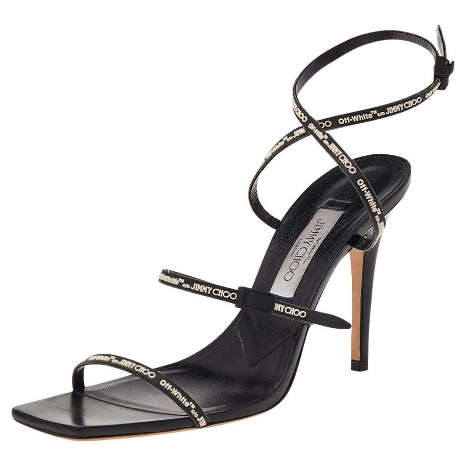 Jimmy Choo X Off-White Black Rubber Jane Ankle Strap Sandals Size 40 at  1stDibs