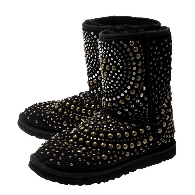 Jimmy Choo x Uggs Black Studded Suede Mandah Boots Size 40 For Sale at  1stDibs | uggs jimmy choo, studded uggs, jimmy choo uggs