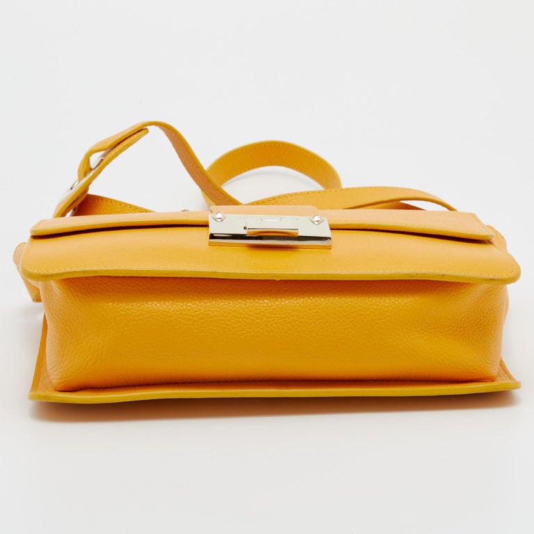 Jimmy Choo Yellow Leather Rebel Flap Top Handle Bag For Sale at 1stDibs