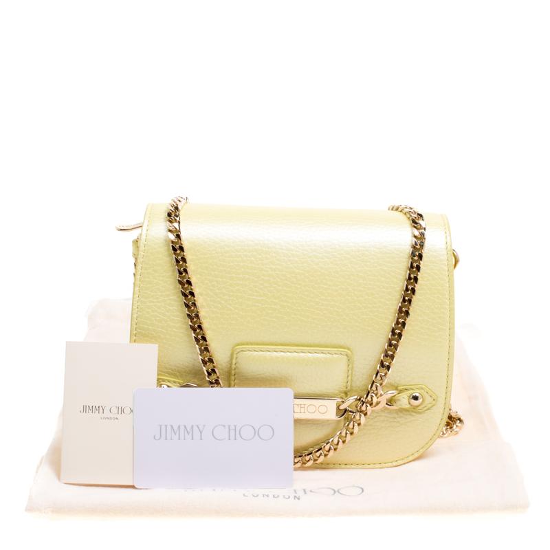 Jimmy Choo Yellow Leather Shadow Chain Crossbody Bag 7