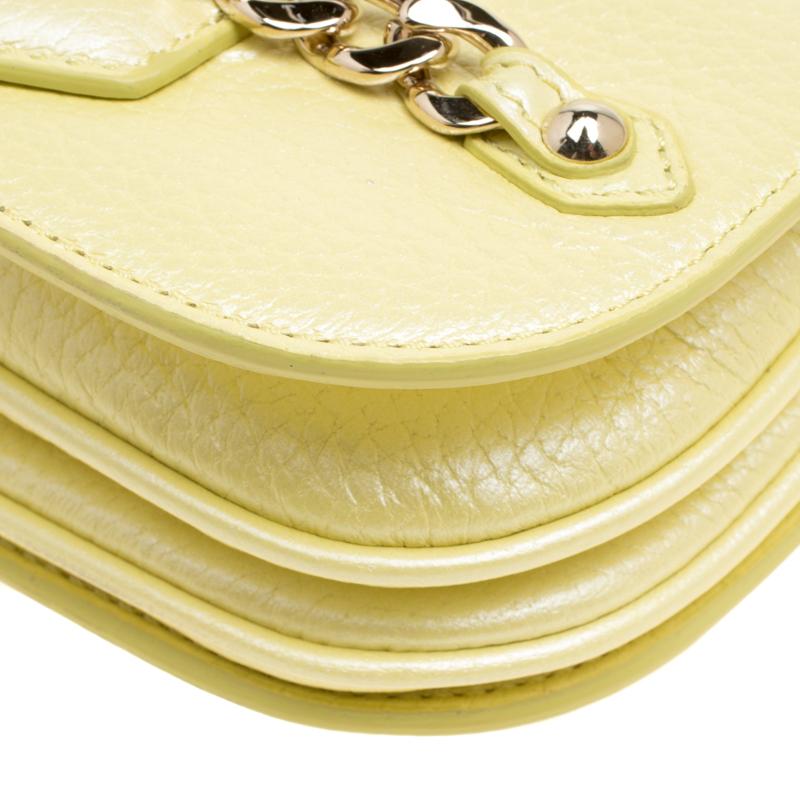 Women's Jimmy Choo Yellow Leather Shadow Chain Crossbody Bag