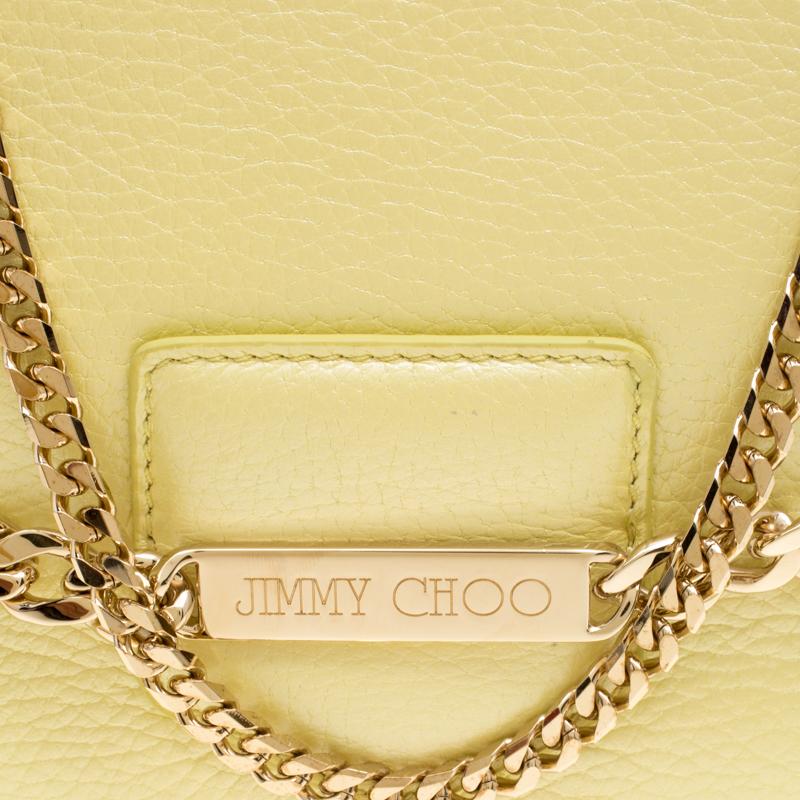 Jimmy Choo Yellow Leather Shadow Chain Crossbody Bag 4