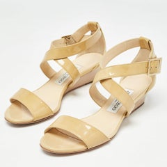 Jimmy Choo Yellow Patent Leather Chiara Sandals Size 36