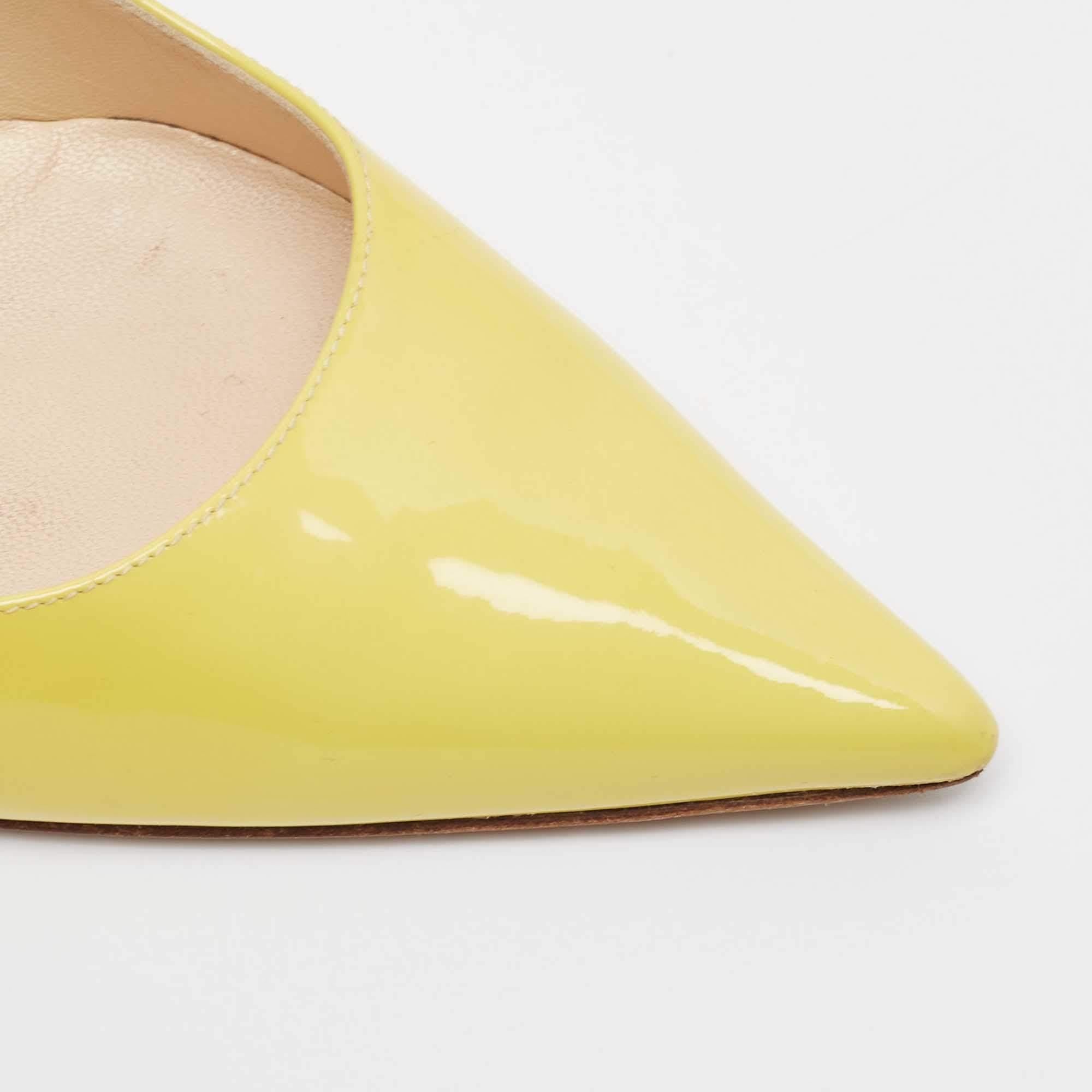 Jimmy Choo Yellow Patent Leather Love Pumps Size 37 2