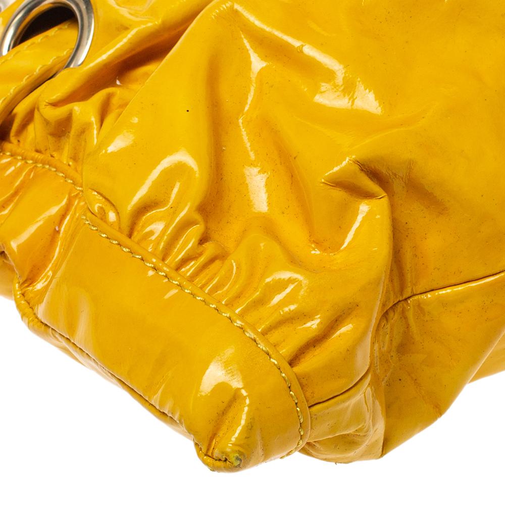 Jimmy Choo Yellow Patent Leather Rio Shoulder Bag 3