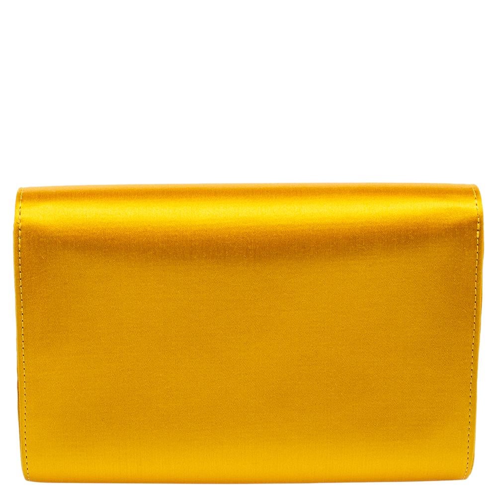 yellow satin bag