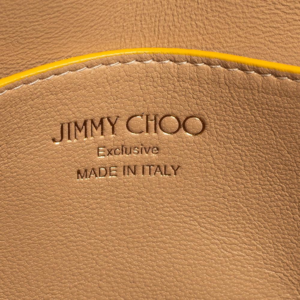 Women's Jimmy Choo Yellow Satin Crystal Embellished Clutch