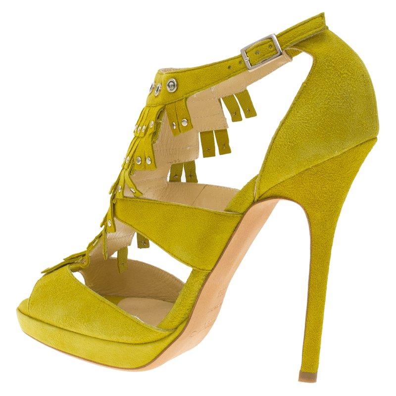 jimmy choo yellow platform heels