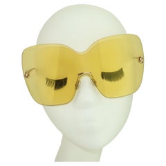 Used Jimmy Choo Yellow Zelma Wraparound Sunglasses