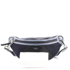 Jimmy Choo York Belt Bag Nylon with Crocodile Embossed Leather