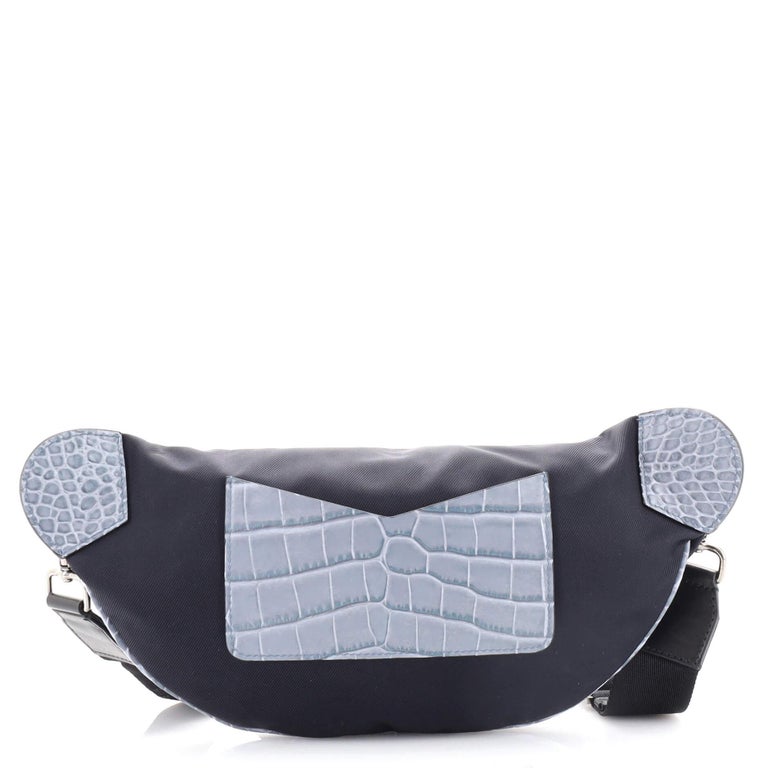 Jimmy Choo York Belt Bag Nylon with Crocodile Embossed Leather For Sale at 1stDibs