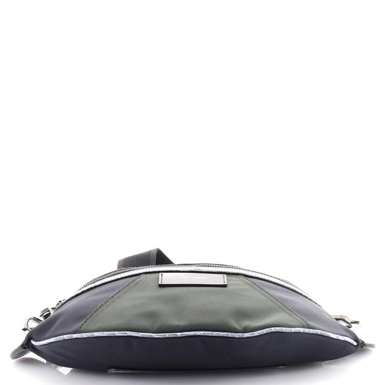 Jimmy Choo York Belt Bag Nylon with Crocodile Embossed Leather For Sale at 1stDibs