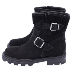 Jimmy Choo Youth II Glitter-Effect Ankle Boots in Black Glitter