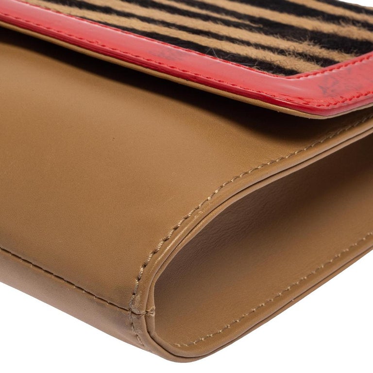 Jimmy Choo Zebra Print Calfhair, Patent and Leather Flap Chain Shoulder