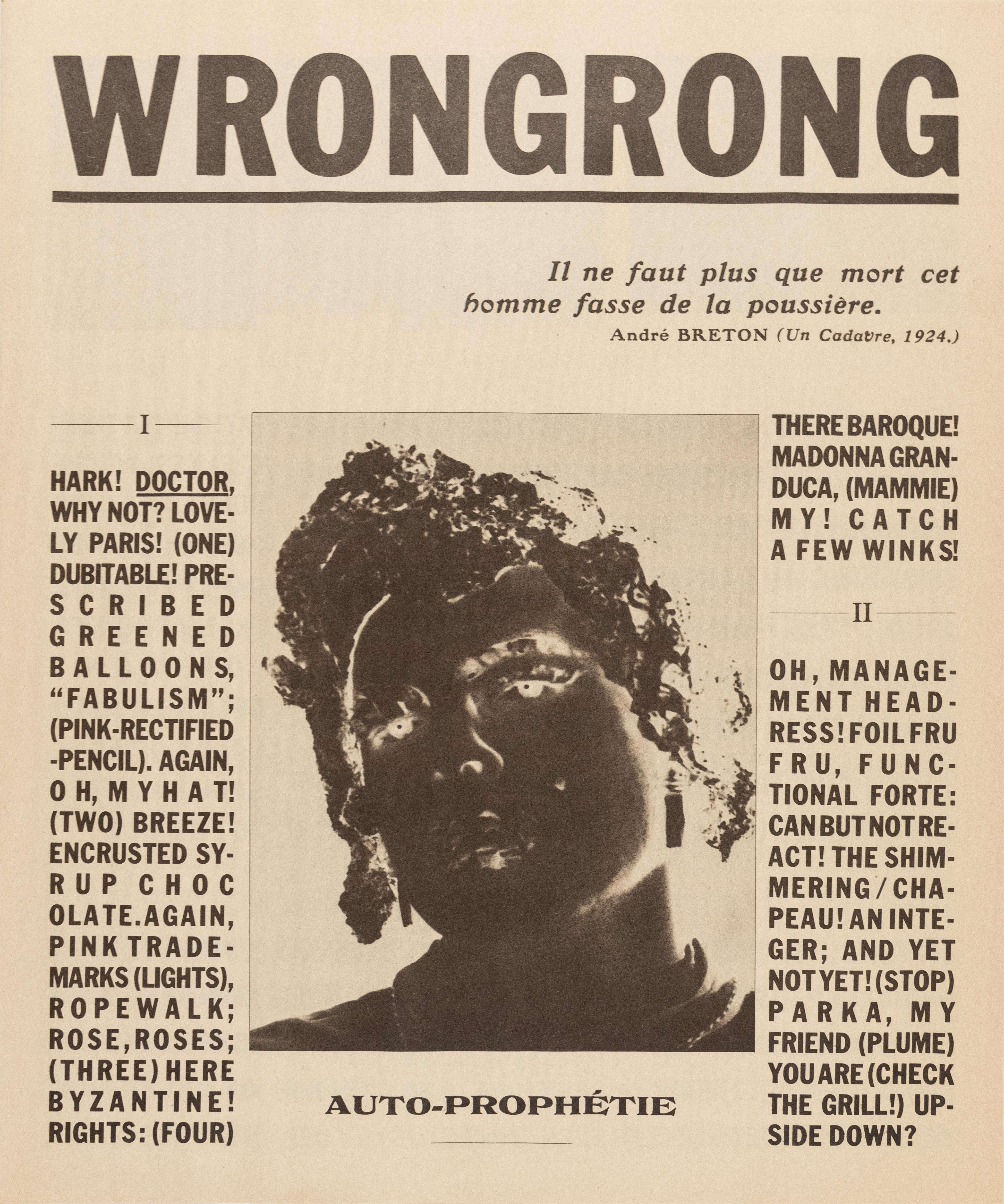 “Wrongrong” publication [Based on “Un Cadaver” by André Breton, 1924] - Photograph by Jimmy DeSana