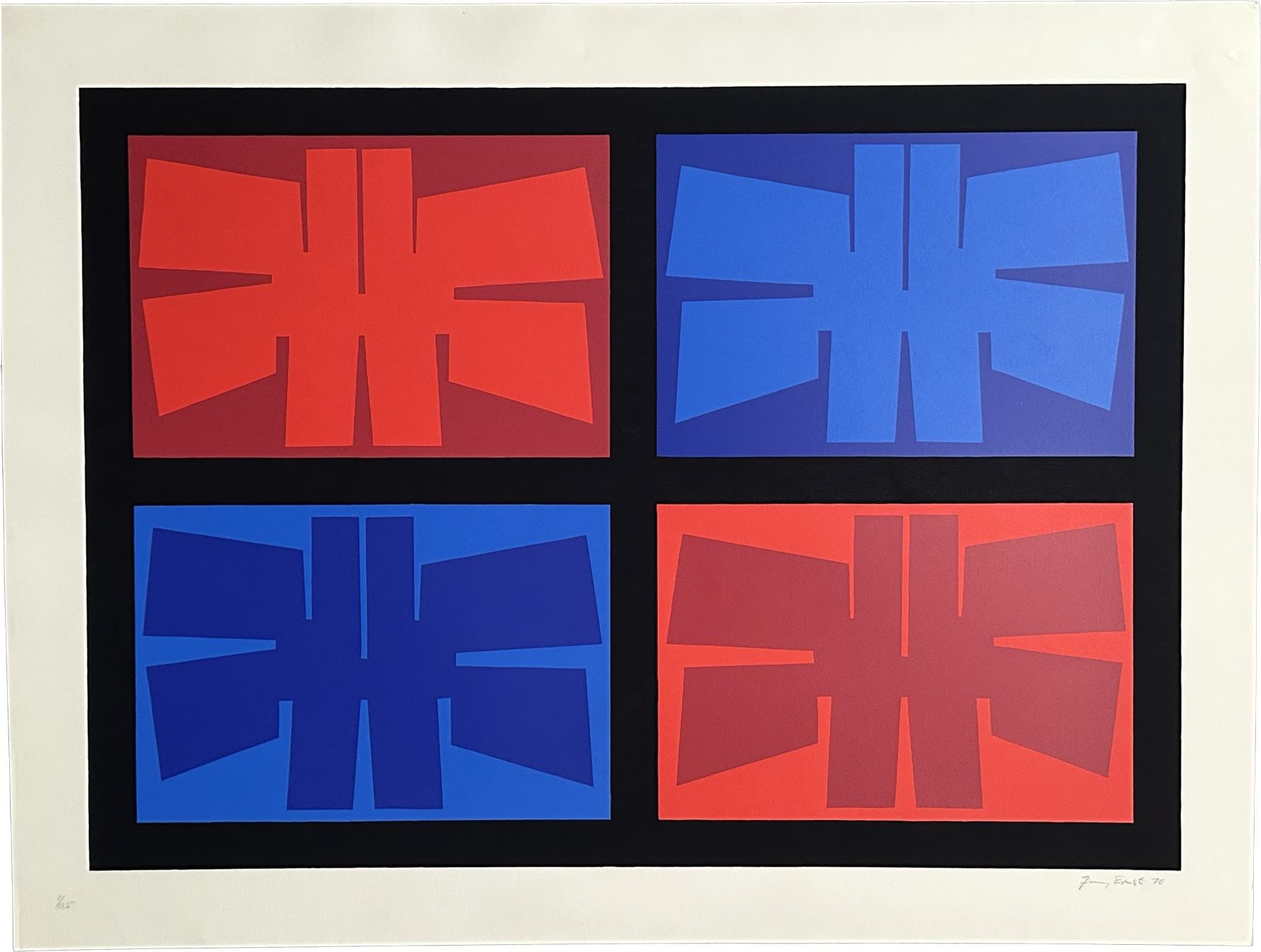 Jimmy Ernst Abstract Print - 1970 Signed Limited Edition Large Screen Print III