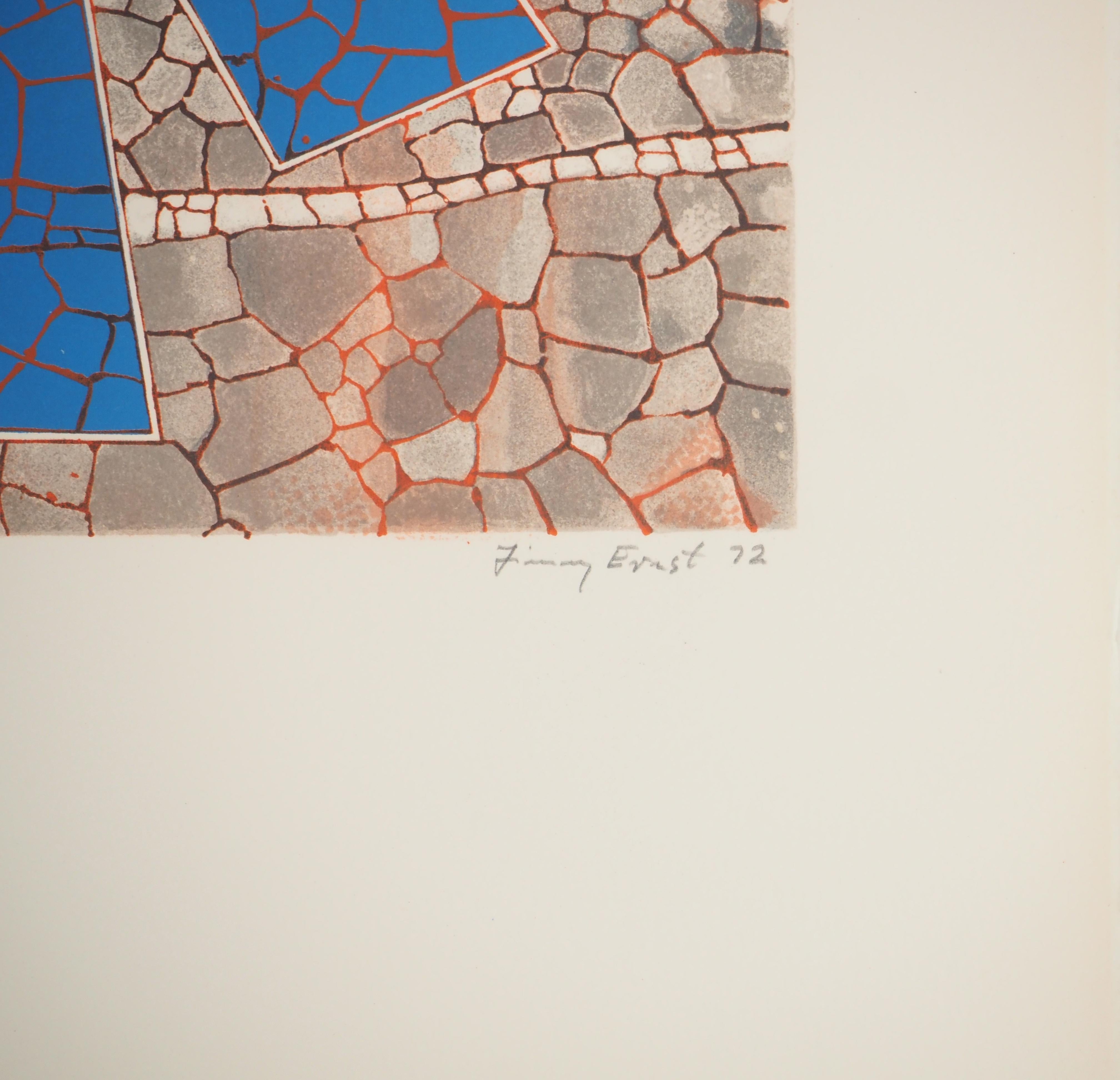 Geometrical Totem - Original lithograph, Handsigned & Limited / 80 - Print by Jimmy Ernst