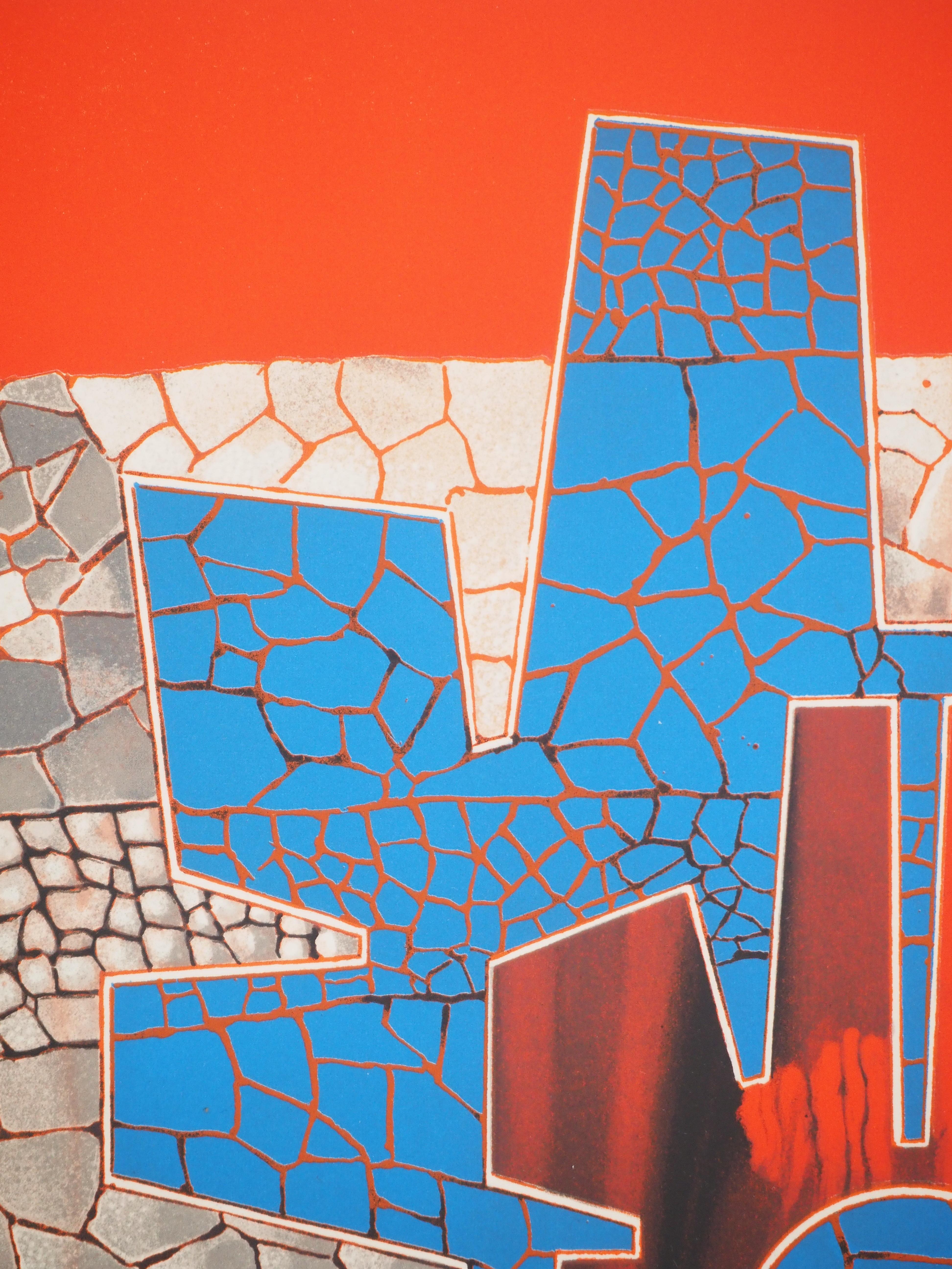 Jimmy ERNST (1920-1984)
Geometrical Totem, 1972

Original lithograph (Mourlot workshop)
Signed in pencil
Numbered / 75
On vellum 57 x 40 cm (c. 23 x 16 in)

INFORMATION : Edited by Galerie Lucie Weill - Pont des Arts
Hans-Ulrich Ernst, known as