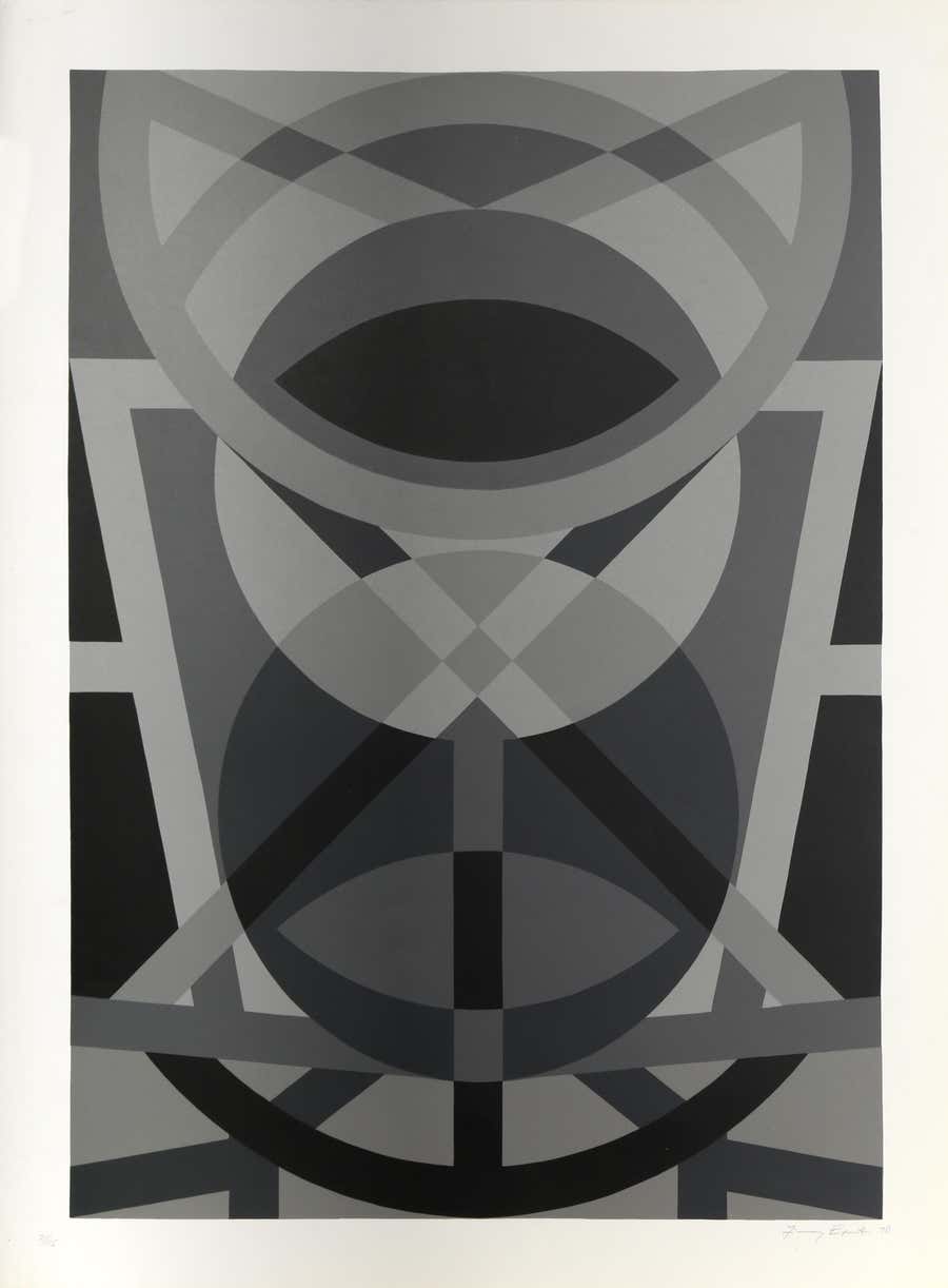 Plate I, Abstract Geometric Screenprint by Jimmy Ernst