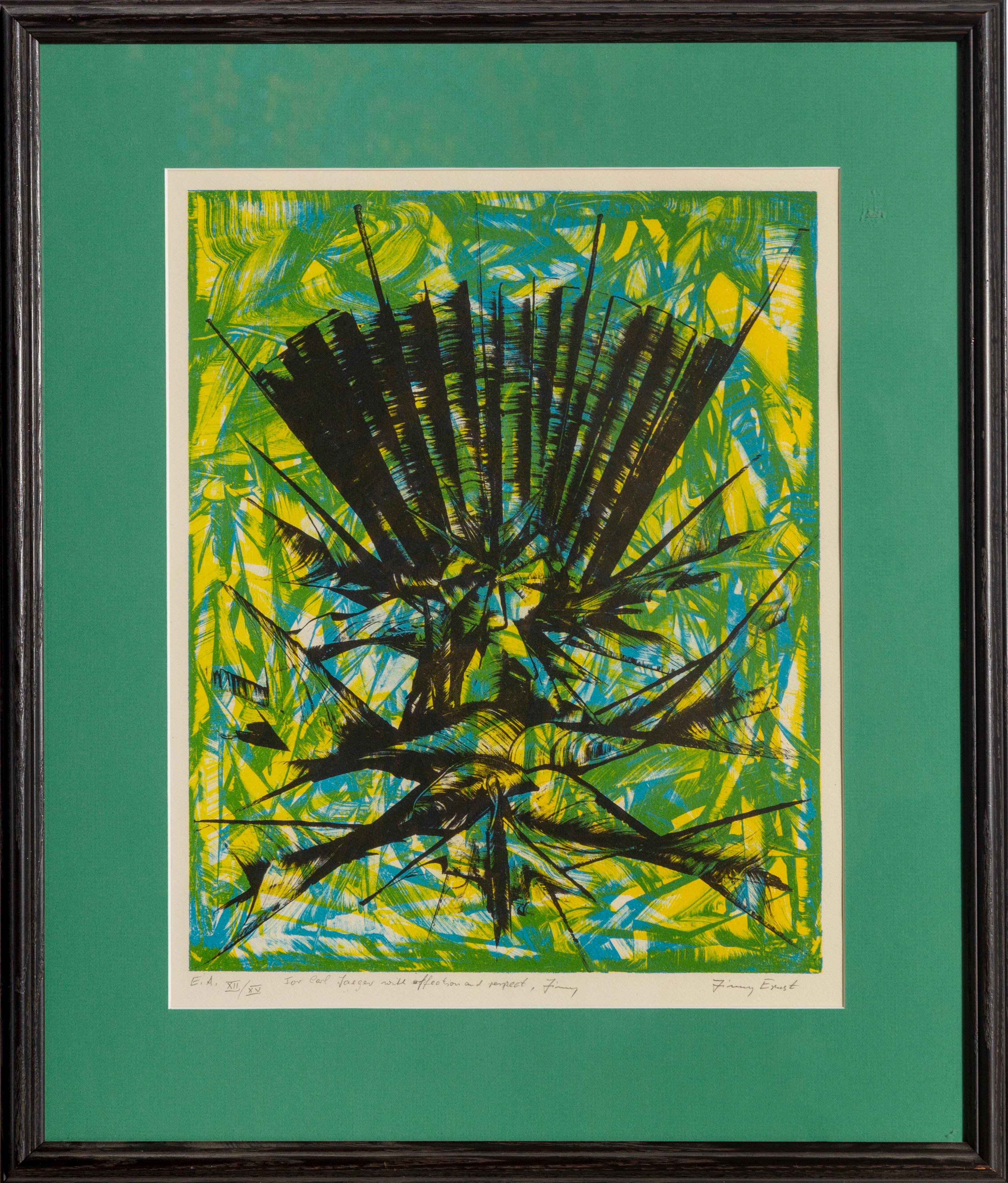 Date: circa 1970
Lithograph, signed, numbered, and dedicated in pencil
Edition of EA XII/XV
Image Size: 15 x 12 inches
Size: 22 x 17.5 in. (55.88 x 44.45 cm)
Frame Size: 23 x 19 inches