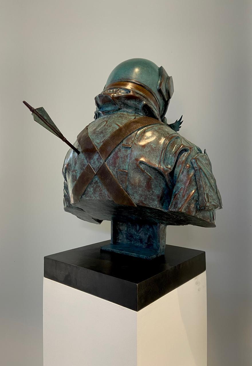 Life Size Abstract Realistic Astronaut Bronze Sculpture Bust 
