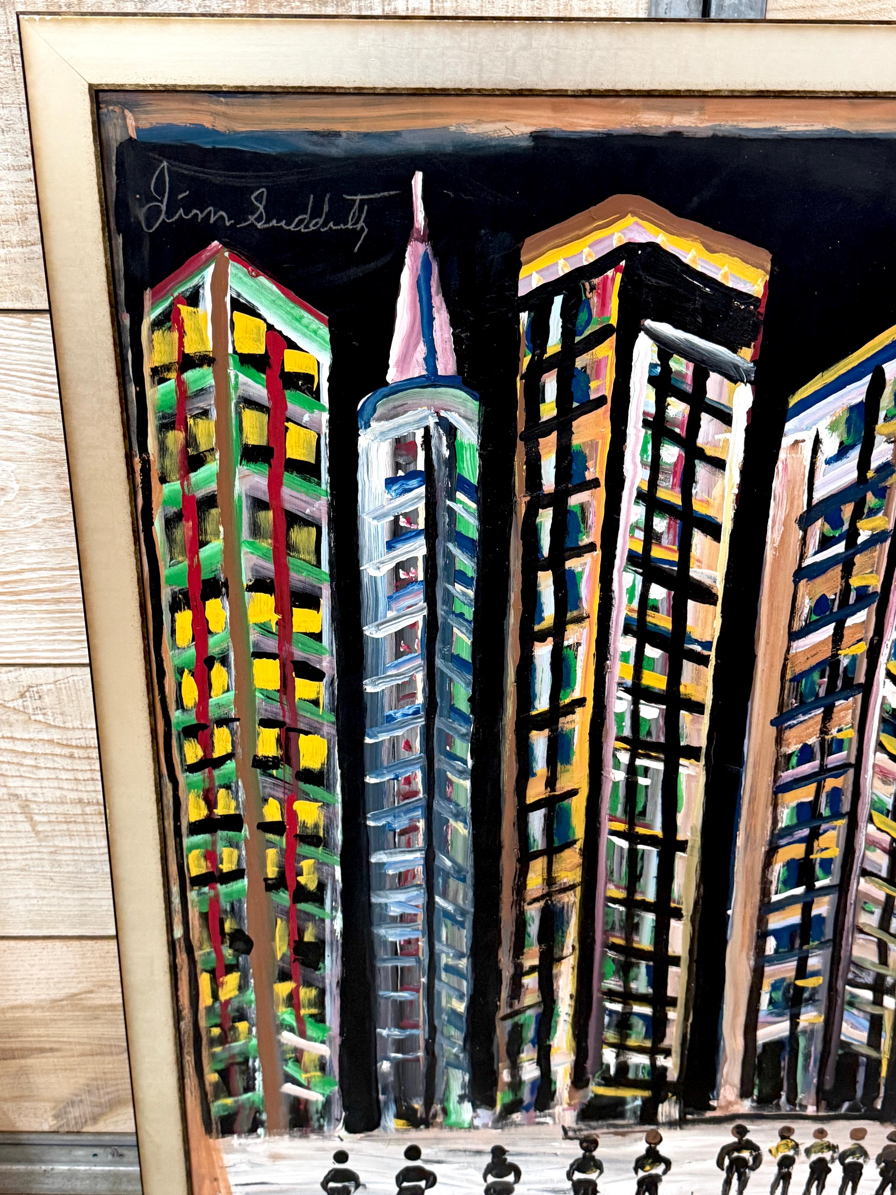 American Jimmy Lee Sudduth, (1910–2007) “Untitled (Evening Cityscape, New Orleans)” For Sale