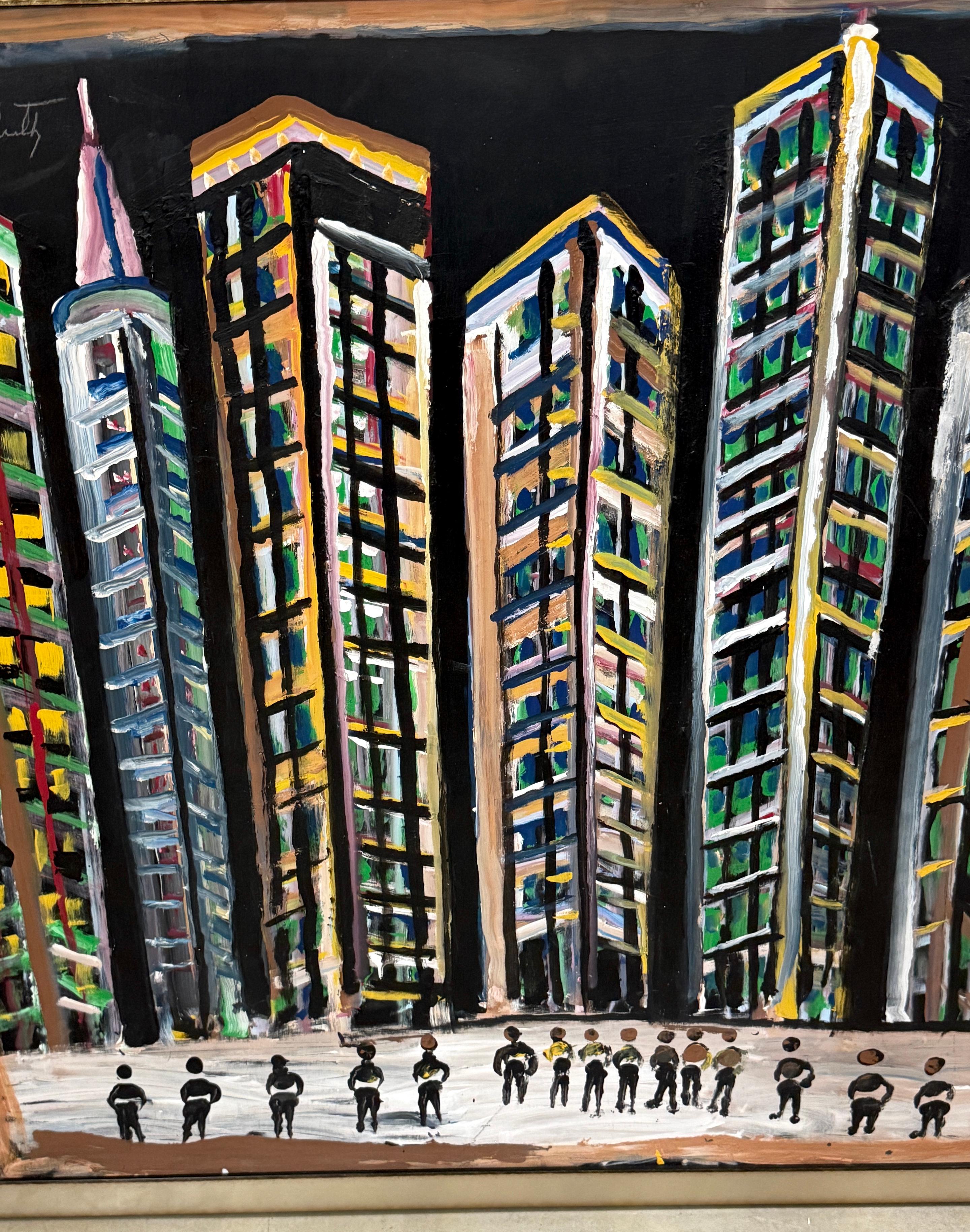 20th Century Jimmy Lee Sudduth, (1910–2007) “Untitled (Evening Cityscape, New Orleans)” For Sale