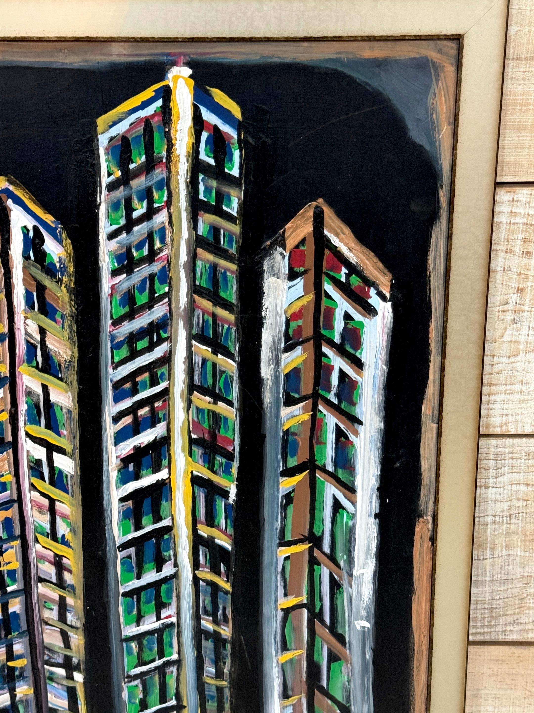 Jimmy Lee Sudduth, (1910–2007) “Untitled (Evening Cityscape, New Orleans)” For Sale 1