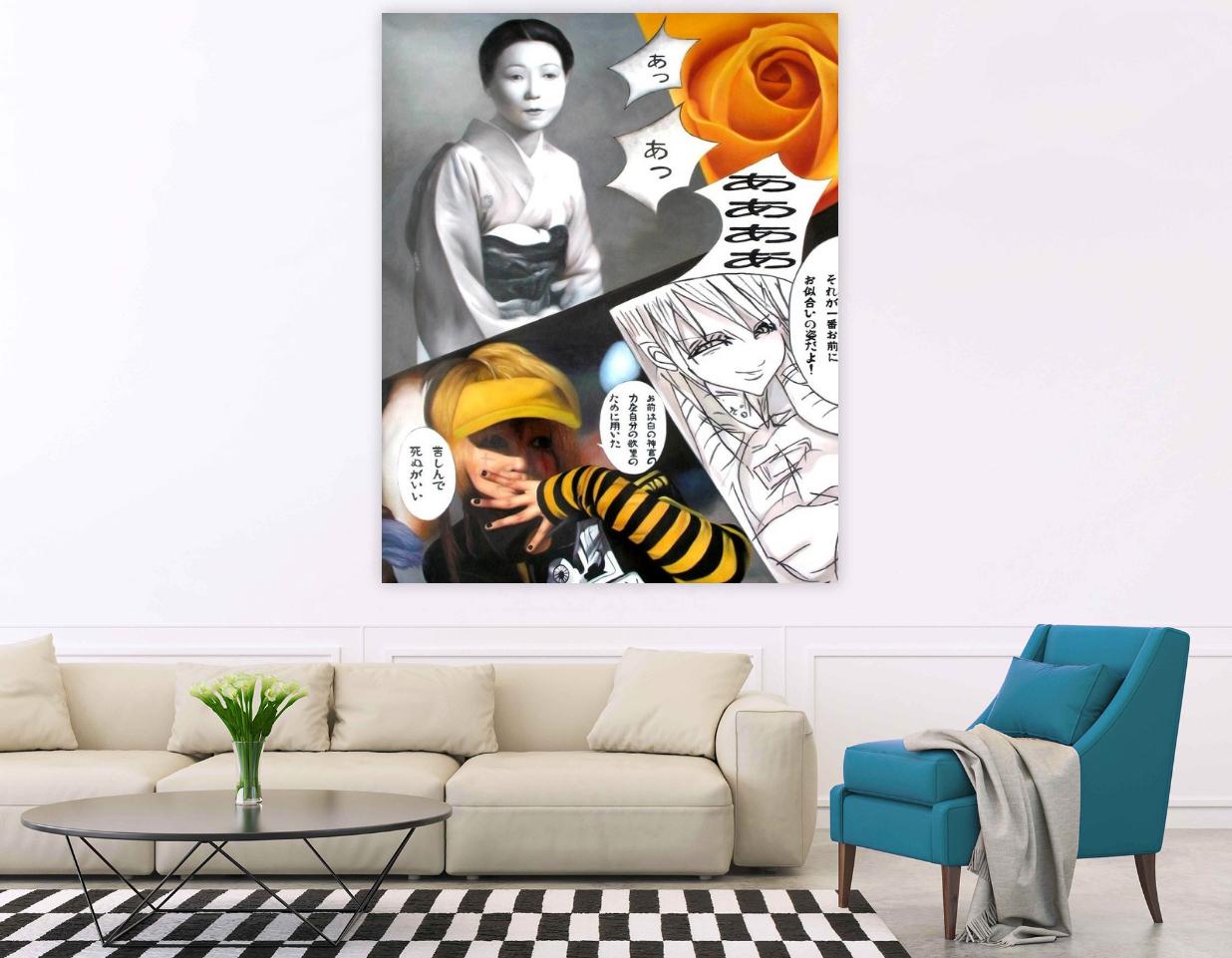 Bee : Floral Intrigue, The Bee's Dance in Tokyo's Garden (Zeitgenössisch), Painting, von JIMMY YOSHIMURA