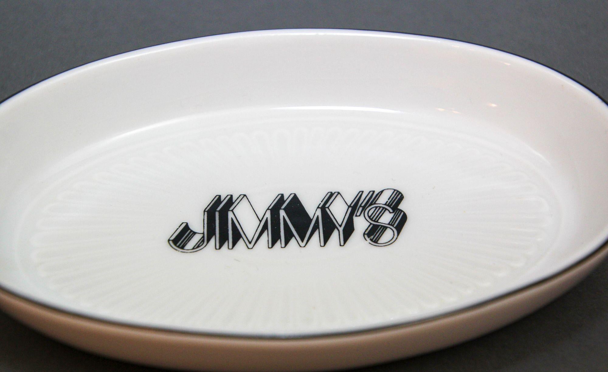 Jimmy's Restaurant Beverly Hills Plato Cenicero de Porcelana Coleccionable Años 80 Regencia de Hollywood en venta