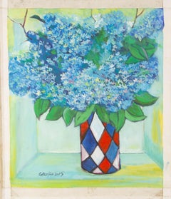 Jin Guo Floral Original Oil On Canvas "Hydrangeas"