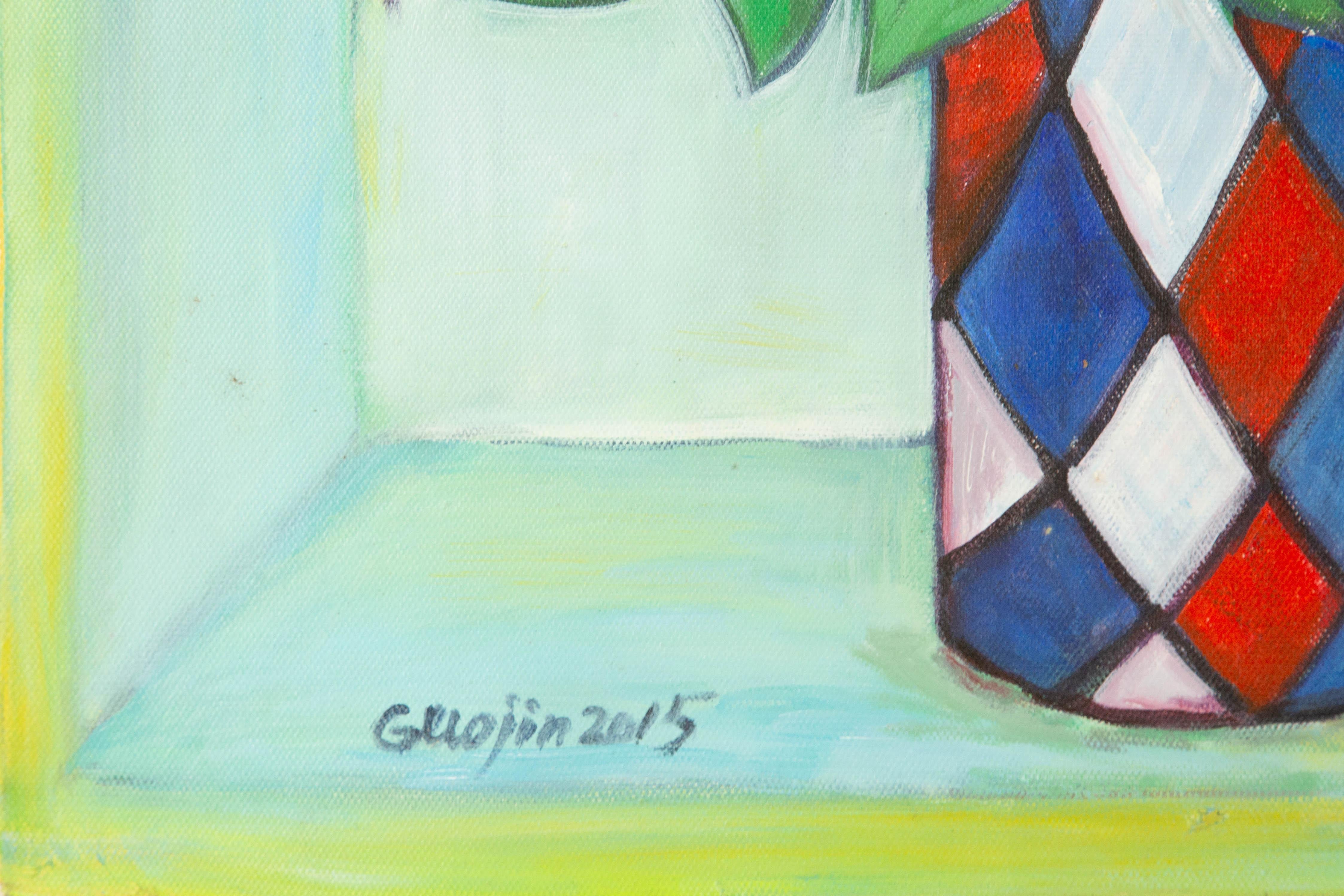 Jin Guo Floral Original Oil On Canvas 